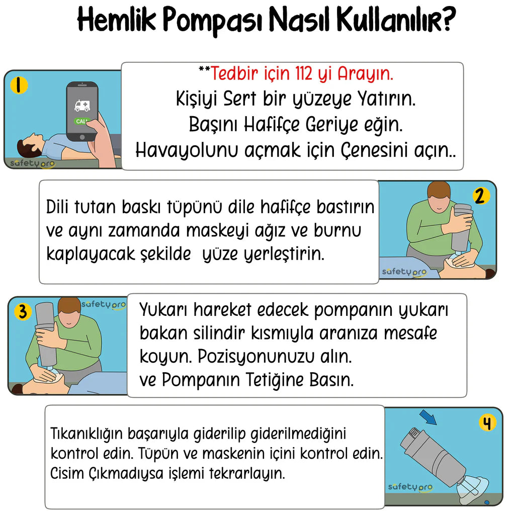 SafetyPro – Otomatik Hemlik (Heimlich) Manevrası Pompası - Boğulma Kurtarma Cihazı