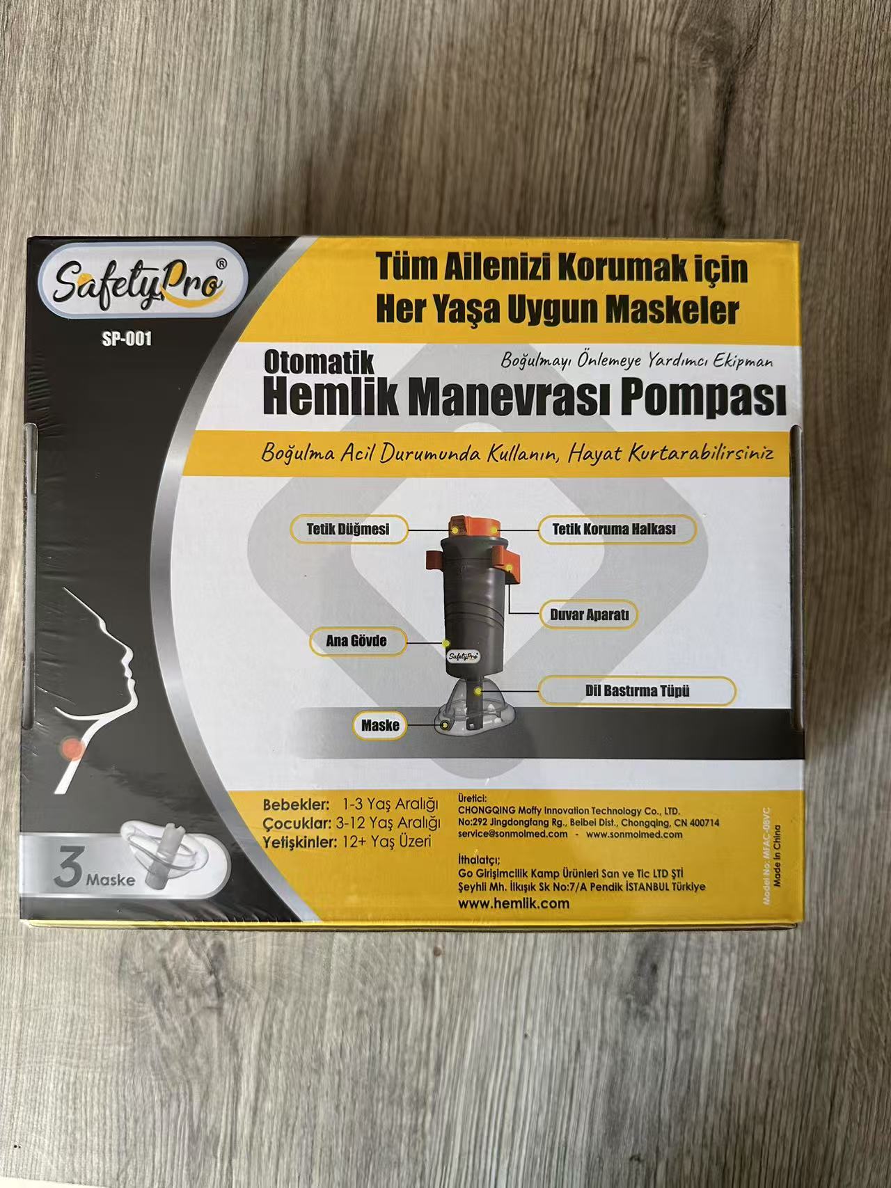 SafetyPro – Otomatik Hemlik (Heimlich) Manevrası Pompası - Boğulma Kurtarma Cihazı